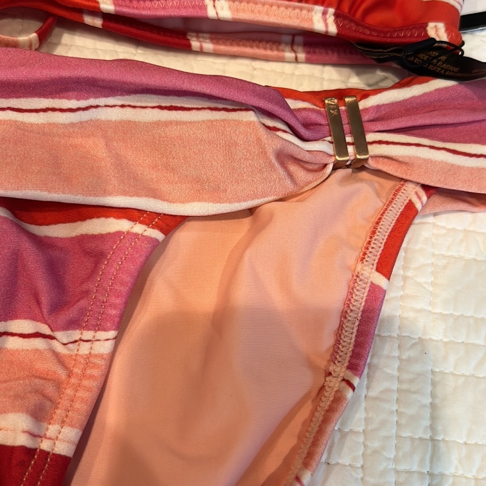 NWT VIX red and pink stripe bikini size small/D cup - Picture 10 of 11